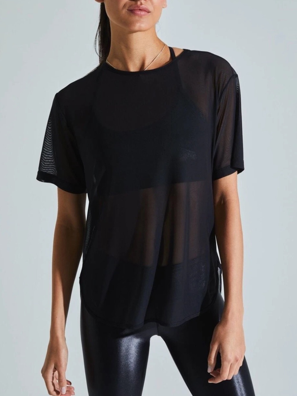 NWOT Noli Mesh Flow Tee - Black, size S
